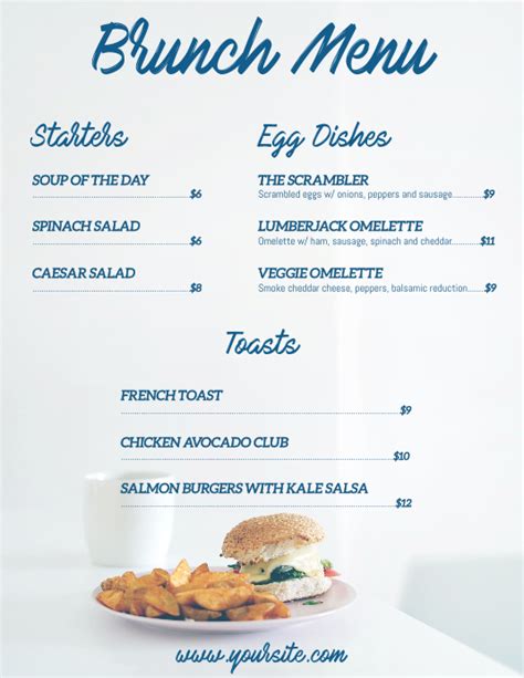 Brunch Menu Flyer Card Template Postermywall