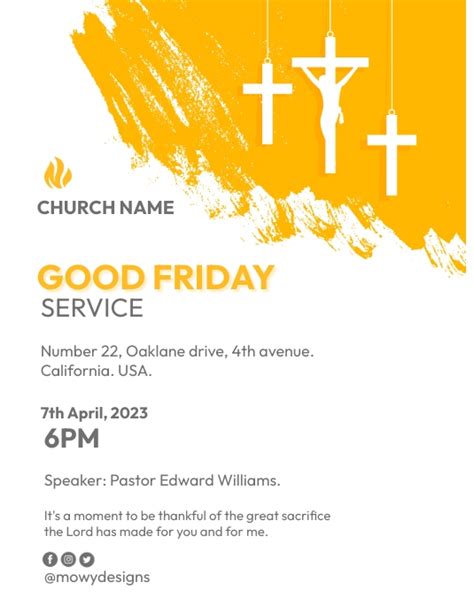 Modèle Good Friday Church Service Flyer Postermywall