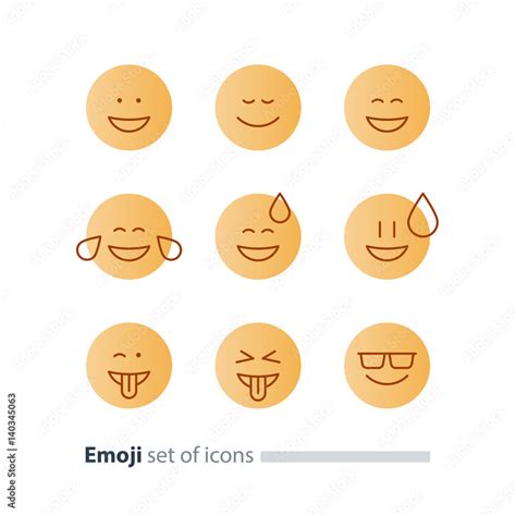 Emoji Icons Emoticon Symbols Face Expression Signs Minimalistic