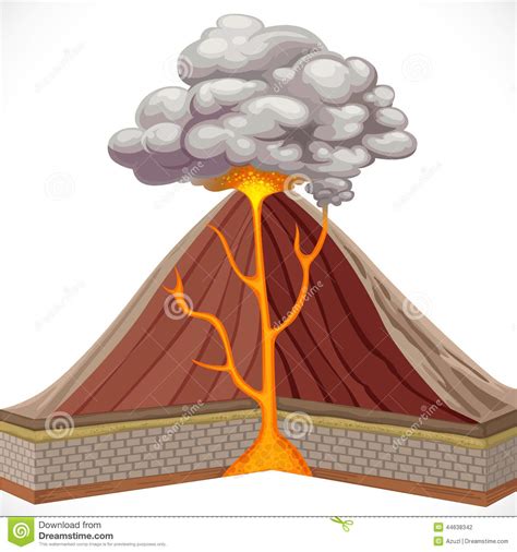 Diagramma del vulcano illustrazione vettoriale. Immagine ...