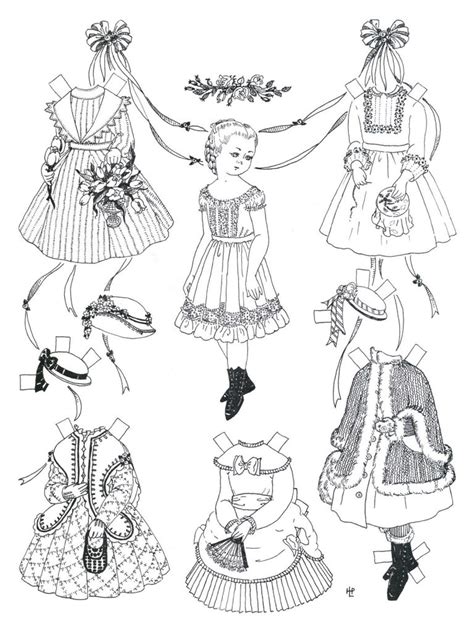 printable paper doll coloring pages  kids