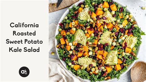 California Roasted Sweet Potato Kale Salad Youtube