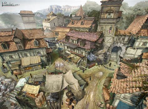 small town_market, HyunHo Park on ArtStation at https ...