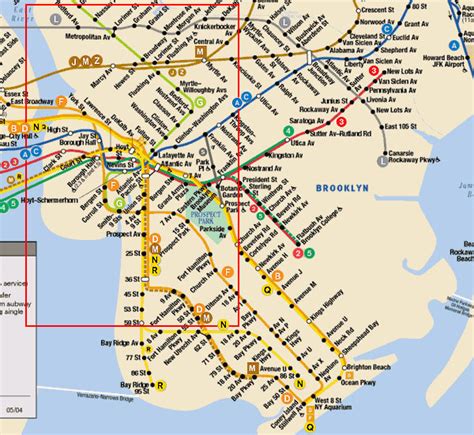 City Of New York Mta地下鉄路線図・ブルックリン