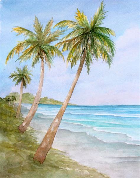 Swaying Palms Original Watercolor Painting Art 16 X 20 Watercolorarts