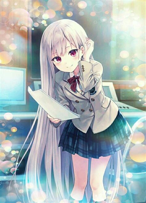 Long Hair School Uniform Cute Anime Girl