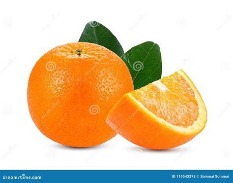 Fresh Orange Isolated On White Background Full Depth Of Field With Cl