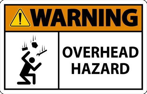Warning Overhead Hazard Sign On White Background 9881909 Vector Art At