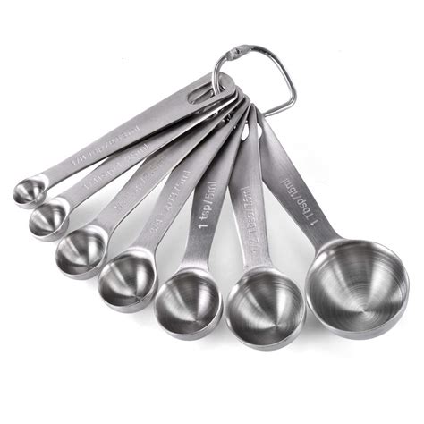 measuring spoon spoons steel stainless measure dry liquid ingredients cooking baking etched stackable garden