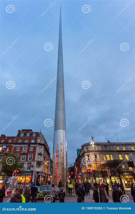 The Spire On The O Connell Street Lower Dublin Ireland Editorial