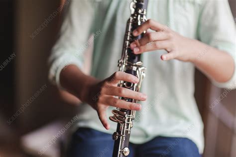 Young Clarinettist Playing Her Clarinet Stock Image F0219454