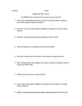 McFarland USA Pretest Worksheet By Whatley Spanish TpT
