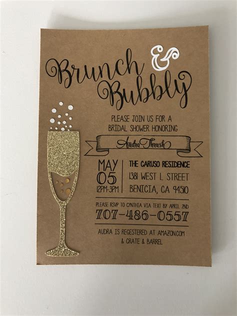 Brunch And Bubbly Invitations Invitation Printing Bridal Shower