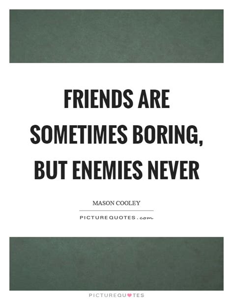 Friends Are Sometimes Boring But Enemies Never Picture Quotes