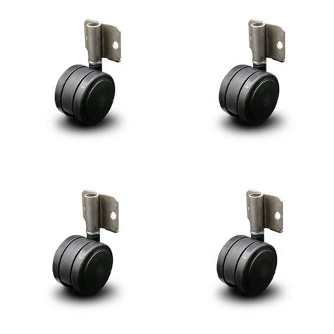 Side Mounting Casters 2375 Black Twin Wheels Hardwood Safe Non