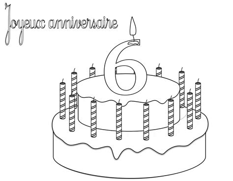 13 Classique Coloriage Anniversaire 6 Ans Image - COLORIAGE