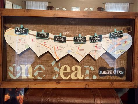 Maybe you would like to learn more about one of these? One year Anniversary memory box. Maps of where we met, 1st ...
