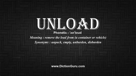 How To Pronounce Unload With Meaning Phonetic Synonyms And Sentence