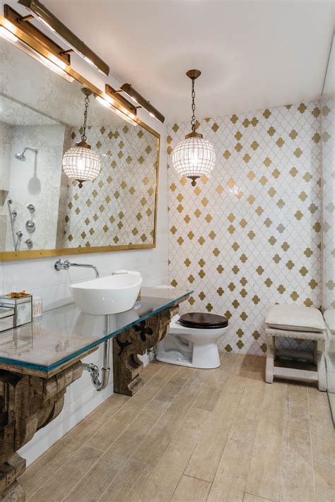 With the help of a few clever fixtures, lightings, colors and accessories, a good small bathroom. Distressed Corbels sink design- NYC Loft | Sink design ...
