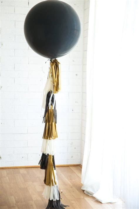36 Inch Balloon Tassel Glitz And Glam Gold Black Ivory Etsy