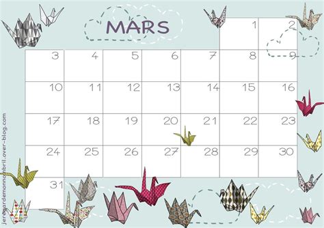 Calendrier de mars prêt à imprimer! | École élémentaire, Calendrier, Blog