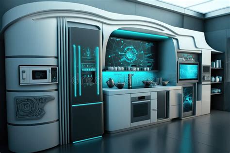 Futuristic Kitchen With Sleek And Futuristic Design Featuring State