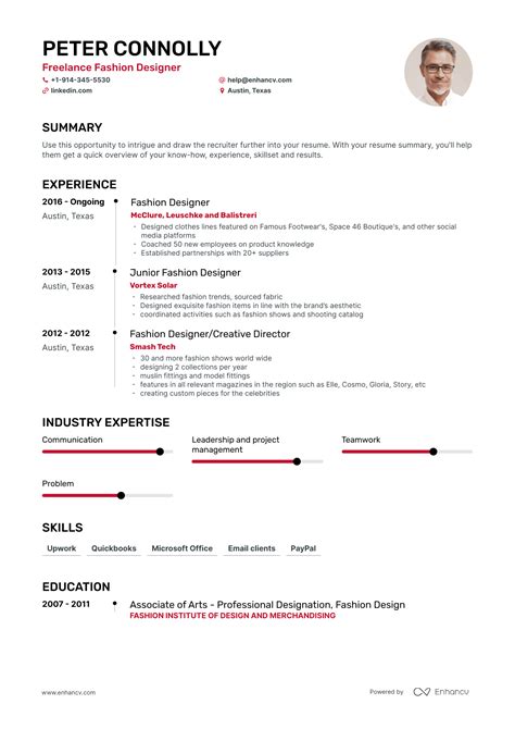 5 Freelance Fashion Designer Resume Examples And Guide For 2023