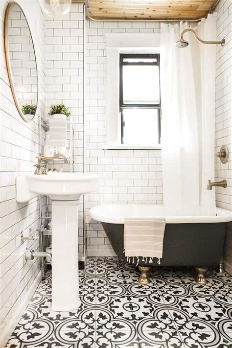 Timeless Black And White Bathroom Floor Tile Ideas Black And White
