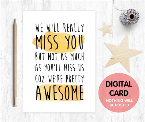 We Will Miss You Cards For Coworker Printable Free Calendar