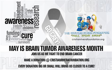 May Is Brain Tumor Awareness Month The Cristian Rivera Foundation News