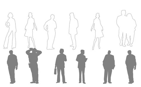 2d People Shadow Autocad Blocks Free Download Dwg Cadbull