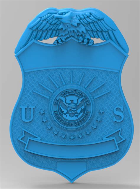Usa Homeland Security Investigation Badge Stl For Cnc Router And 3d