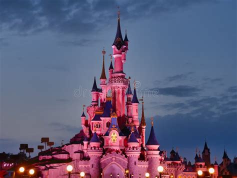 Night Performance Near Sleeping Beauty Castle In Disneyland Paris