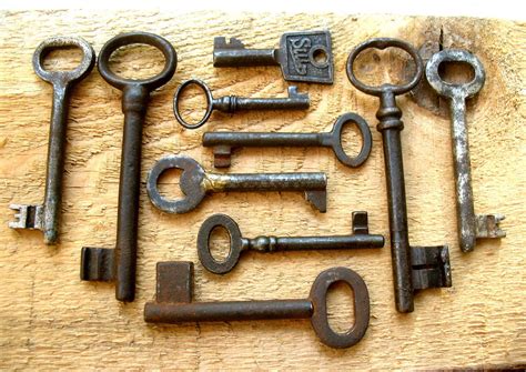 12 Cm Large Antique Ornated Keys 2 Old Iron Keys French Etsy Old