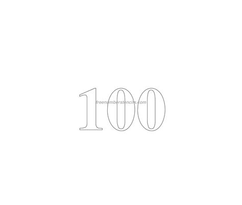 Free Huge 100 Number Stencil