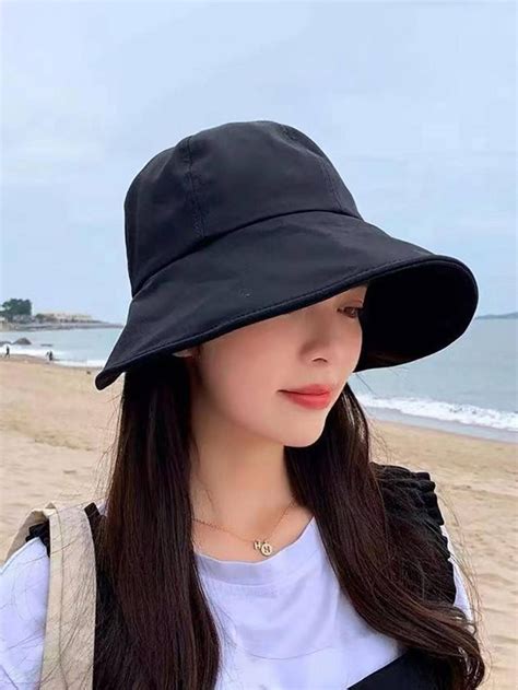 1pc Women Solid Fashionable Bucket Hat For Summer Shein Usa