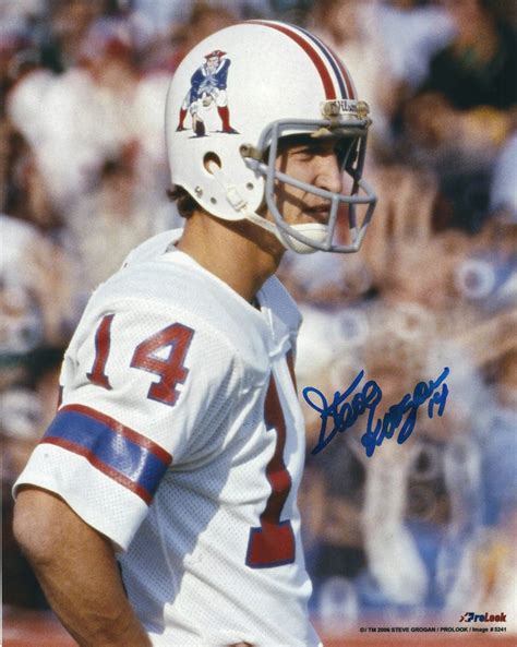 Autographed Steve Grogan X New England Patriots Photo Main Line