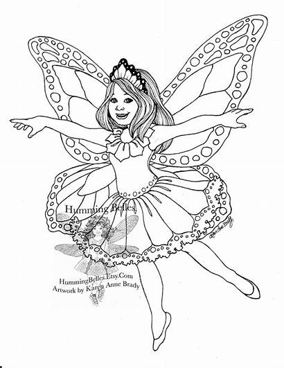 Fairy Coloring Butterfly Pages Doll Adults Detailed