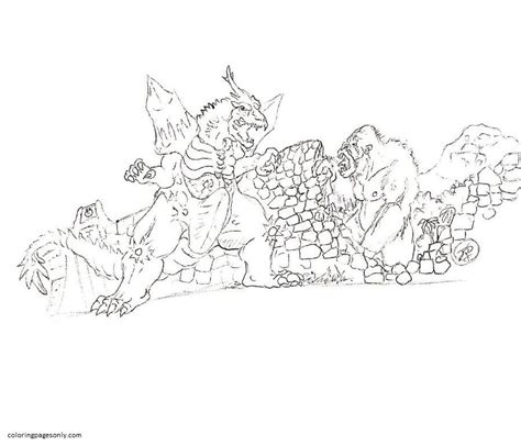 King Kong Vs Godzilla Coloring Pages - Free Printable Coloring Pages