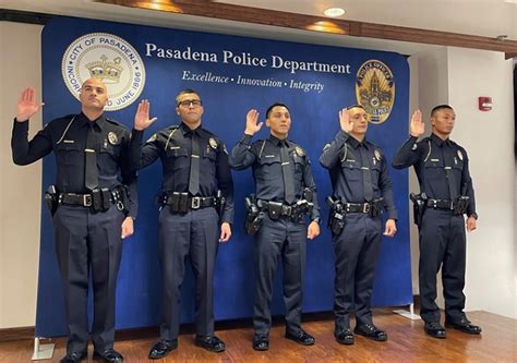 Pasadena Police Department Swears In Five New Officers Pasadena Now