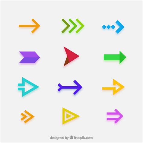 Free Vector Collection Of Modern Arrows In Flat Design