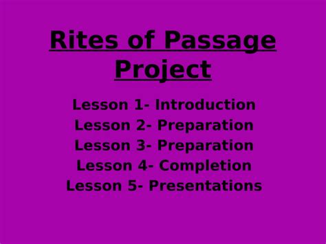 Rites Of Passage Teaching Resources