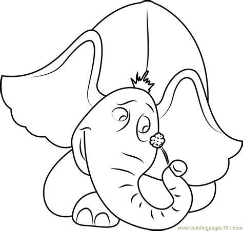 Horton having Flower Coloring Page for Kids - Free Horton Printable Coloring Pages Online for