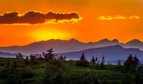 Free photo: Scenic View of Mountains Against Sky at Sunset - Background ...