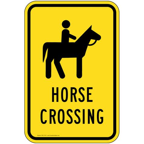 Vertical Sign Trail Horse Crossing Sign