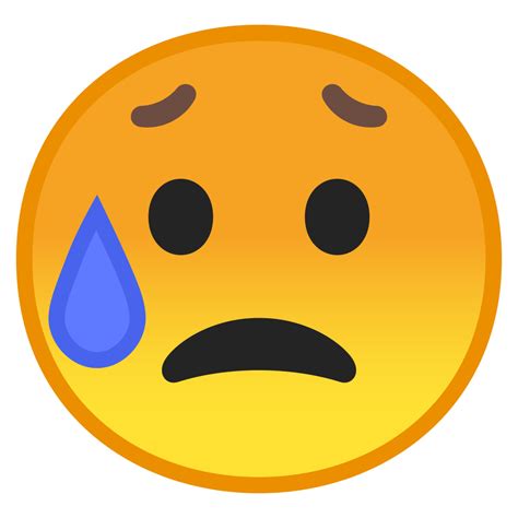 Sad But Relieved Face Emoji Android Sad Emoji Png Relieved Face Emoji