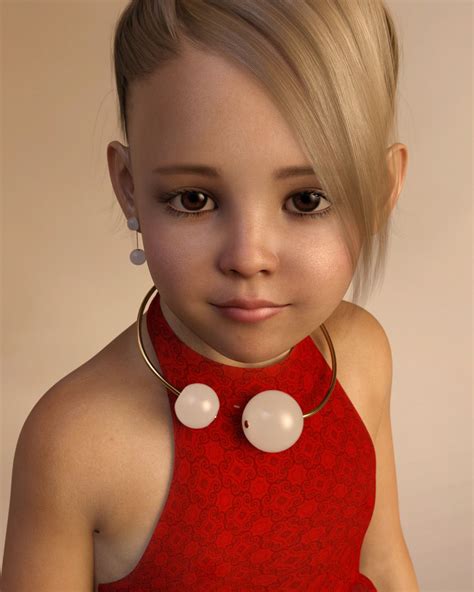 Realistic Beautiful Girl Child 3d Model Gambaran