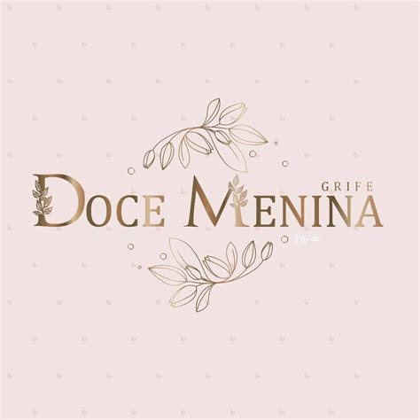 The Word Doce Mennia On A Pink Background With Gold Lettering And Leaves