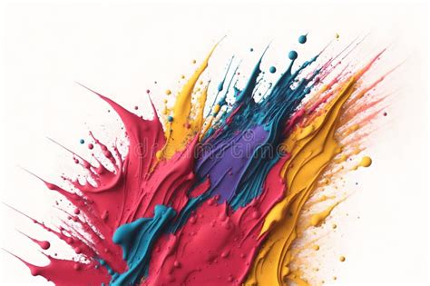 Colored Paint Explosion Fantasy Rainbow Color Splash On White