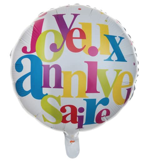 Ballon Hélium Joyeux Anniversaire Coloré Avenue De La Fête